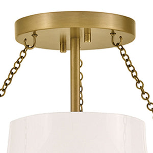 Slate 20" One Light Medium Semi-Flush Mount, Heritage Brass
