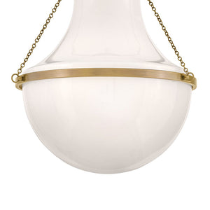 Slate 20" One Light Medium Semi-Flush Mount, Heritage Brass