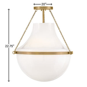 Slate 20" One Light Medium Semi-Flush Mount, Heritage Brass