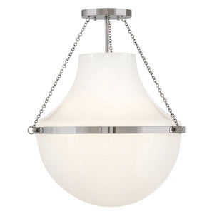 Slate 20" One Light Medium Semi-Flush Mount, Polished Nickel