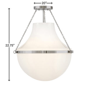 Slate 20" One Light Medium Semi-Flush Mount, Polished Nickel