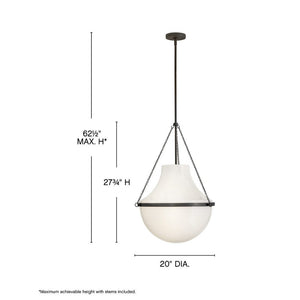 Slate 20" One Light Large Pendant, Black Oxide