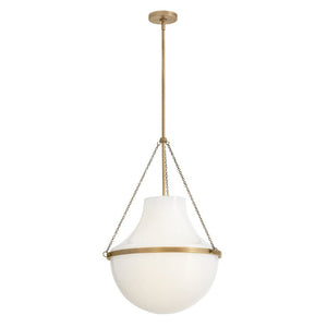 Slate 20" One Light Large Pendant, Heritage Brass