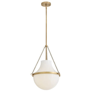 Slate 15" One Light Medium Pendant, Heritage Brass