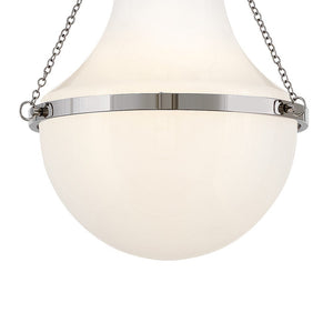 Slate 15" One Light Medium Pendant, Polished Nickel