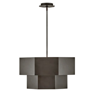 Chime 22" Seven Lights Medium Convertible Chandelier, Black Oxide