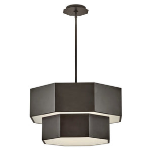 Chime 22" Seven Lights Medium Convertible Chandelier, Black Oxide