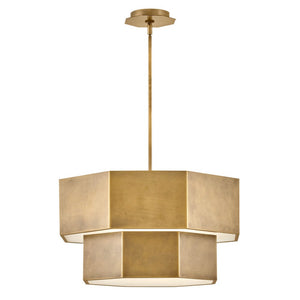 Chime 22" Seven Lights Medium Convertible Chandelier, Heritage Brass
