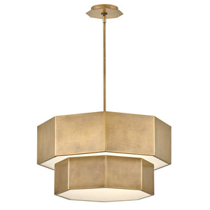 Chime 22" Seven Lights Medium Convertible Chandelier, Heritage Brass