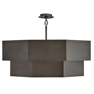Chime 38" Twelve Lights Medium Convertible Chandelier, Black Oxide