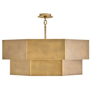 Chime 38" Twelve Lights Medium Convertible Chandelier, Heritage Brass