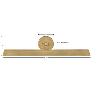 Relic 30" Two Lights Large Adjustable Accent Light, Heritage Brass
