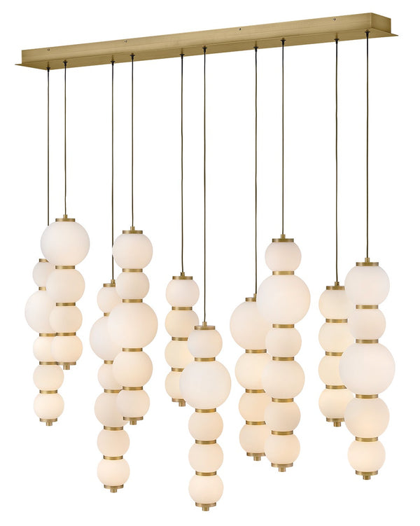 Trigo 52" Large Multi Light Linear, Lacquered Brass