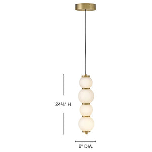 Trigo 6" Extra Small Pendant, Lacquered Brass