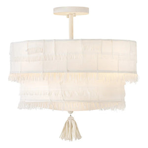 Baya 18" Four Lights Medium Semi-Flush Mount, Textured Plaster