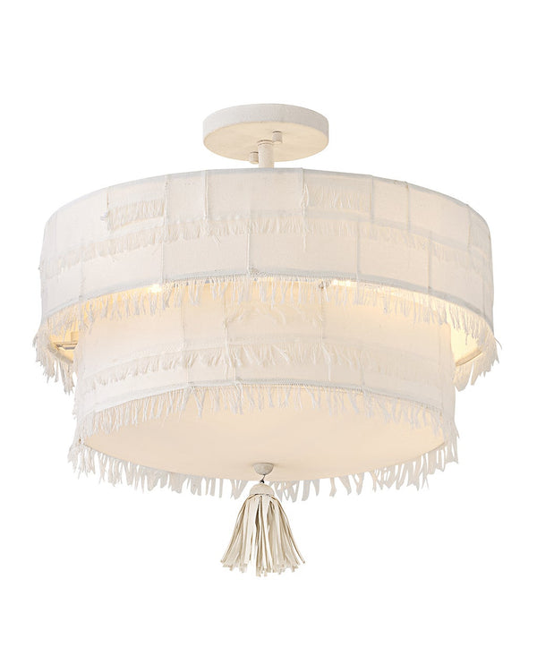 Baya 18" Four Lights Medium Semi-Flush Mount, Textured Plaster