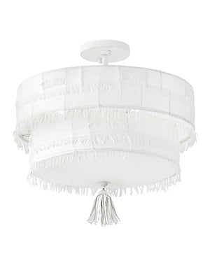 Baya 18" Four Lights Medium Semi-Flush Mount, Textured Plaster