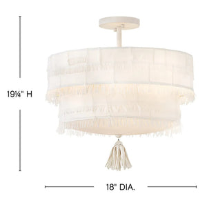 Baya 18" Four Lights Medium Semi-Flush Mount, Textured Plaster