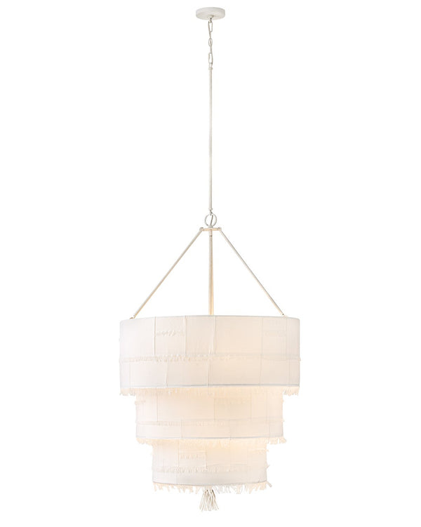 Baya 30" Ten Lights Double XL Multi Tier Chandelier, Textured Plaster