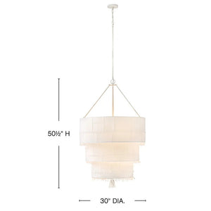 Baya 30" Ten Lights Double XL Multi Tier Chandelier, Textured Plaster