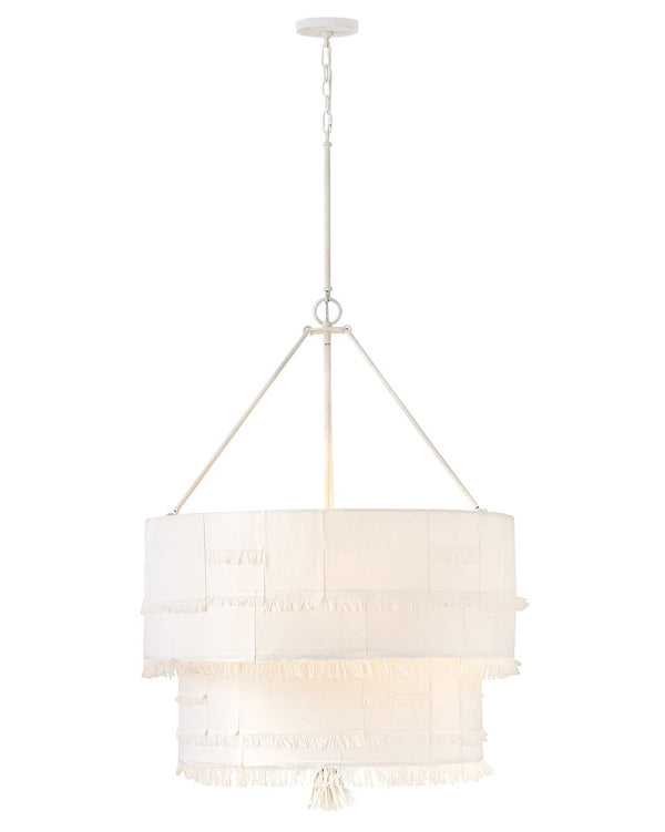 Baya 30" Nine Lights Medium Drum Chandelier, Textured Plaster