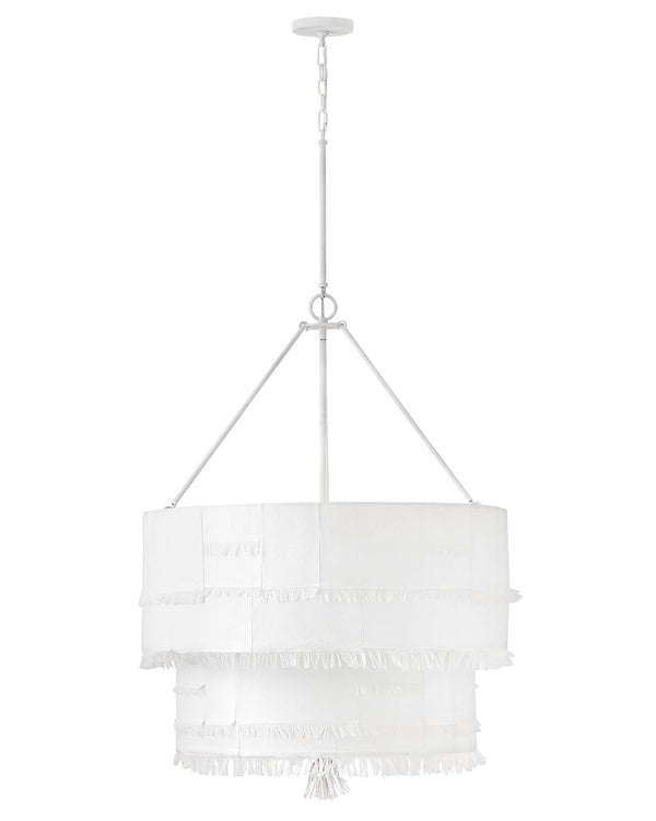 Baya 30" Nine Lights Medium Drum Chandelier, Textured Plaster
