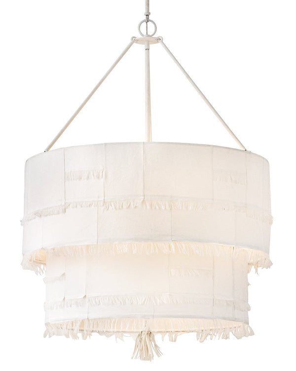 Baya 30" Nine Lights Medium Drum Chandelier, Textured Plaster