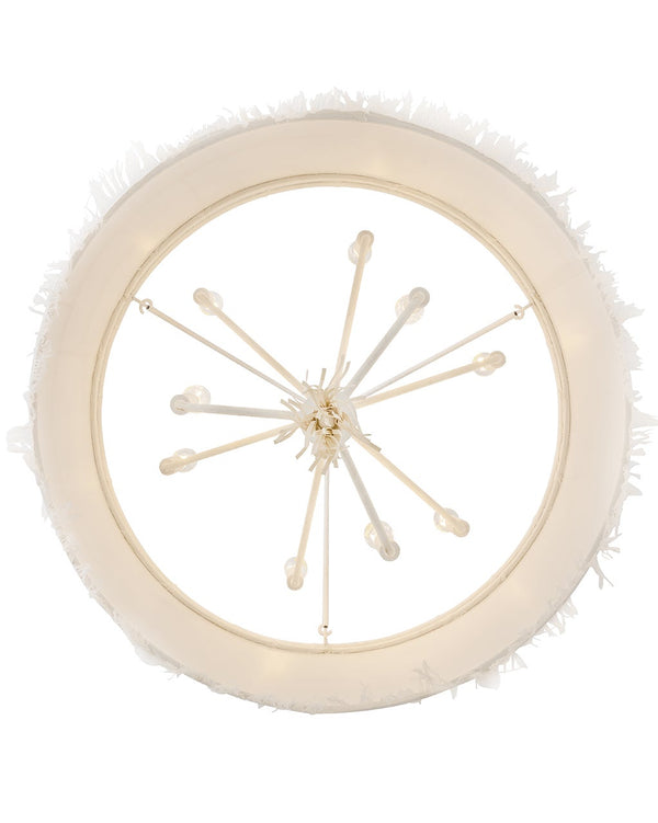 Baya 30" Nine Lights Medium Drum Chandelier, Textured Plaster