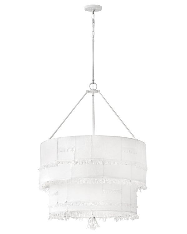 Baya 30" Nine Lights Medium Drum Chandelier, Textured Plaster