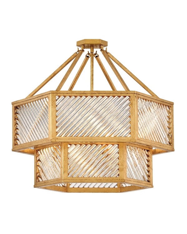 Sura 26" Five Lights Medium Convertible Chandelier, Distressed Brass
