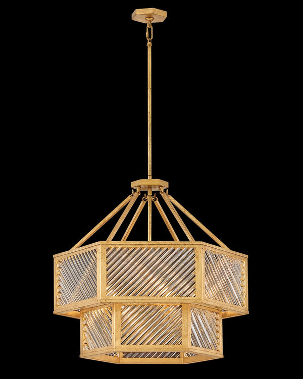 Sura 26" Five Lights Medium Convertible Chandelier, Distressed Brass