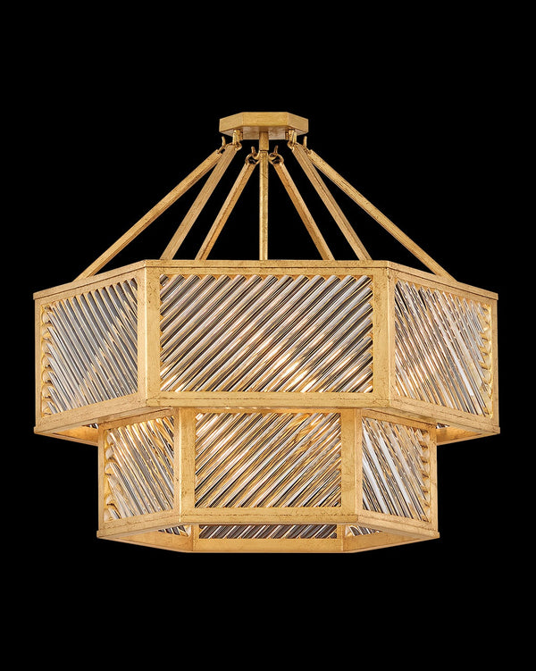 Sura 26" Five Lights Medium Convertible Chandelier, Distressed Brass