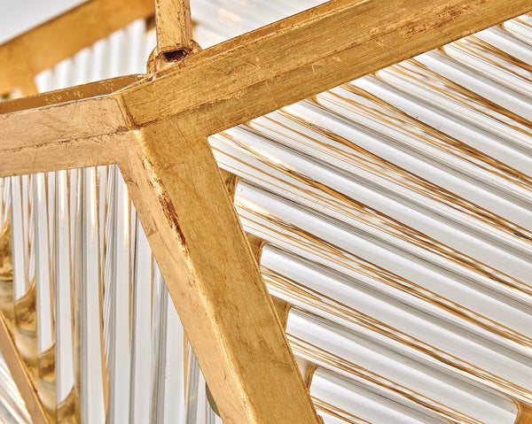 Sura 35" Six Lights Medium Drum Chandelier, Distressed Brass