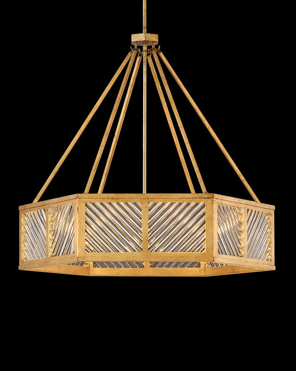 Sura 35" Six Lights Medium Drum Chandelier, Distressed Brass