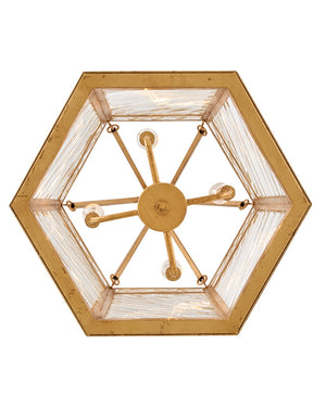 Sura 16" Four Lights Large Pendant, Distressed Brass