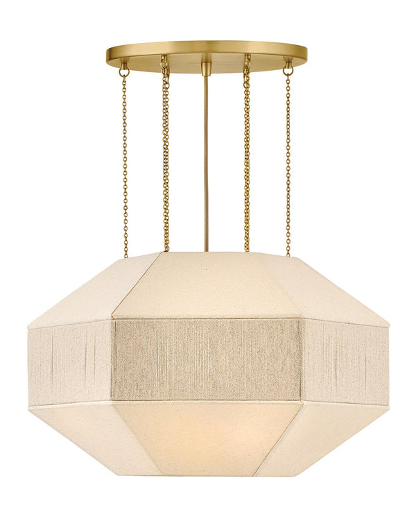 Lyla 24" Four Lights Medium Convertible Chandelier, Lacquered Brass
