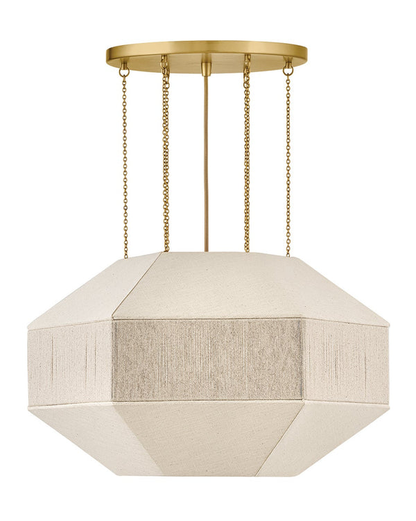Lyla 24" Four Lights Medium Convertible Chandelier, Lacquered Brass