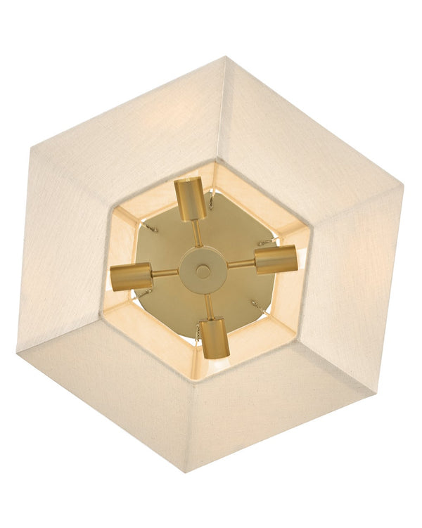 Lyla 24" Four Lights Medium Convertible Chandelier, Lacquered Brass