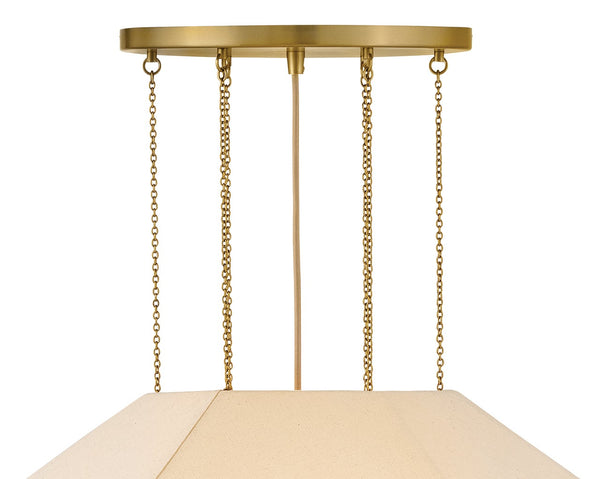 Lyla 24" Four Lights Medium Convertible Chandelier, Lacquered Brass