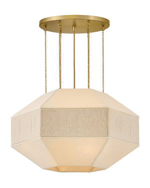Lyla 24" Four Lights Medium Convertible Chandelier, Lacquered Brass
