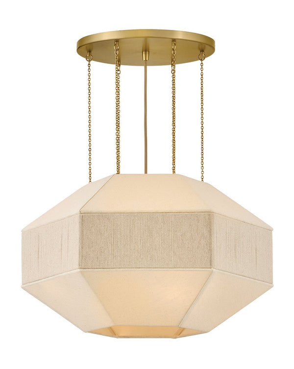 Lyla 24" Four Lights Medium Convertible Chandelier, Lacquered Brass