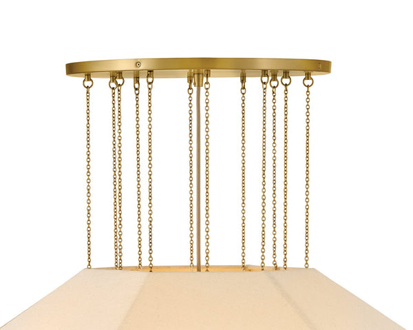 Lyla 32" Six Lights Medium Convertible Chandelier, Lacquered Brass