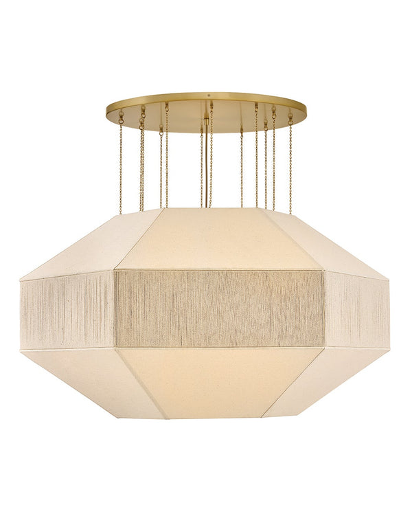 Lyla 50" Ten Lights Large Convertible Chandelier, Lacquered Brass