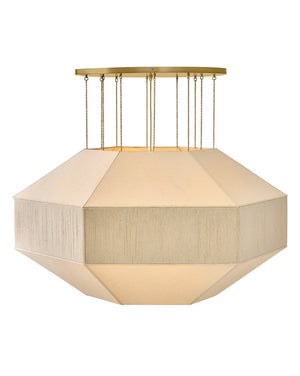 Lyla 50" Ten Lights Large Convertible Chandelier, Lacquered Brass