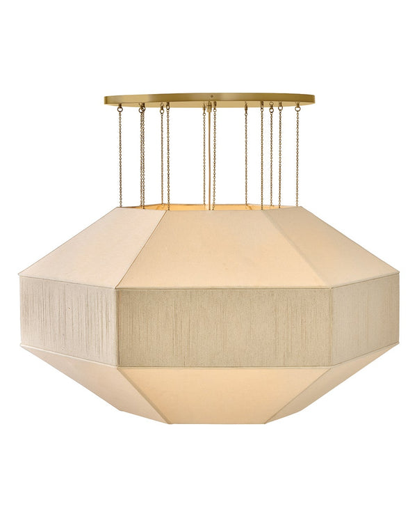 Lyla 50" Ten Lights Large Convertible Chandelier, Lacquered Brass