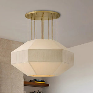 Lyla 50" Ten Lights Large Convertible Chandelier, Lacquered Brass