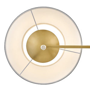 Gauge 11" One Light Medium Task Light Sconce, Lacquered Brass / Off-White Linen Shade