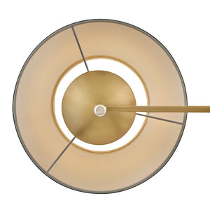 Gauge 11" One Light Medium Task Light Sconce, Lacquered Brass / Light Beige Fabric Shade
