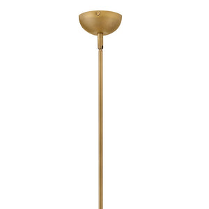 Gauge 18" Three Lights Large Pendant, Lacquered Brass / Off-White Linen Shade