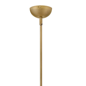 Gauge 18" Three Lights Large Pendant, Lacquered Brass / Light Beige Fabric Shade